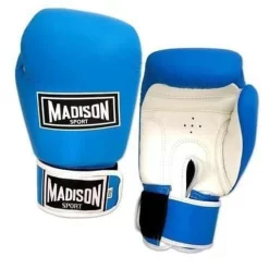 Madison Pro Sparring Leather Boxing Gloves - Sky Blue