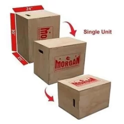 Morgan 3 In 1 Cross Functional Fitness Wooden Plyometric Box Pro Grade Workout
