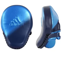 Adidas Short Curved Super Focus Mitt Punch Pads 3D Metallic Blue Boxing Training