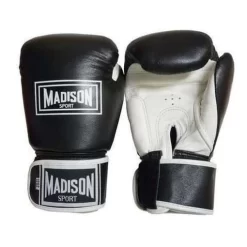 Madison Pro Sparring Leather Boxing Gloves - Black