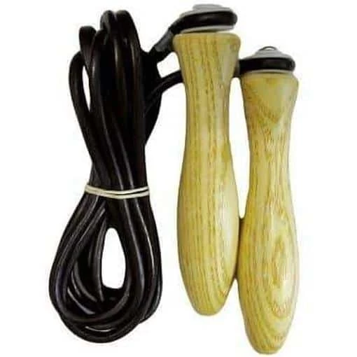 Morgan Elite Leather Skipping Leather Rope Wooden Handles 9ft