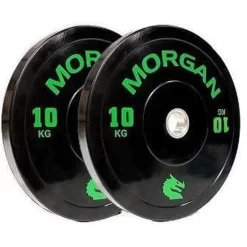 MORGAN 10KG Olympic Bumper Weight Plates Gym Set (PAIR) 2x 10KG